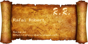 Rafai Róbert névjegykártya